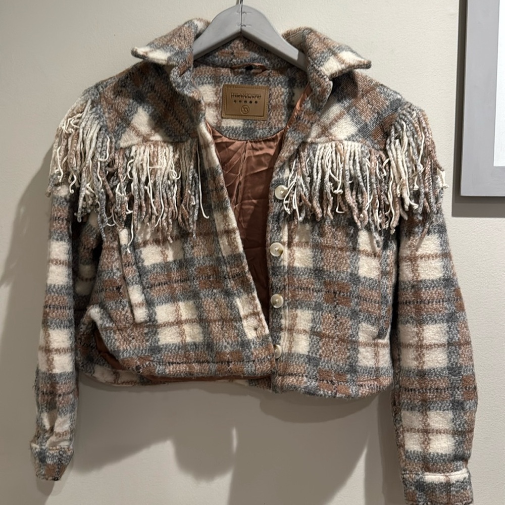 BLANKNYC Take Note Shirt Jacket xs plaid wool
